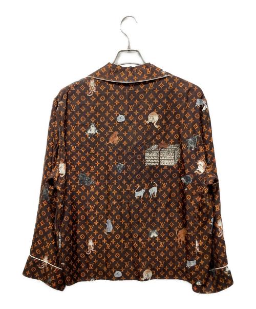 LOUIS VUITTON（ルイ ヴィトン）LOUIS VUITTON (ルイ ヴィトン) キャットグラム LV シャツ パジャマ ブラウン サイズ:38の古着・服飾アイテム