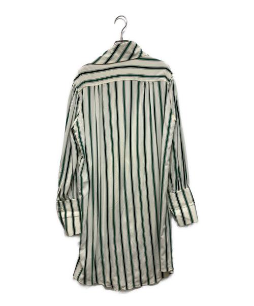 LOUIS VUITTON（ルイ ヴィトン）LOUIS VUITTON (ルイ ヴィトン) ジップアップストライプワンピース ベージュ×グリーン サイズ:40の古着・服飾アイテム