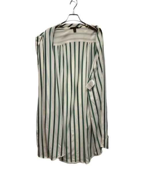 LOUIS VUITTON（ルイ ヴィトン）LOUIS VUITTON (ルイ ヴィトン) ジップアップストライプワンピース ベージュ×グリーン サイズ:40の古着・服飾アイテム