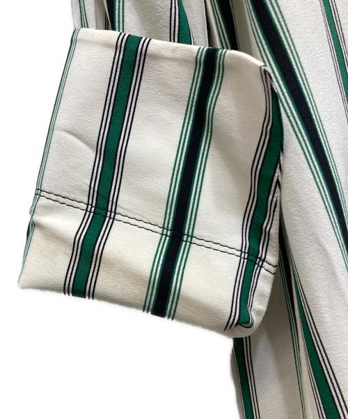 LOUIS VUITTON（ルイ ヴィトン）LOUIS VUITTON (ルイ ヴィトン) ジップアップストライプワンピース ベージュ×グリーン サイズ:40の古着・服飾アイテム