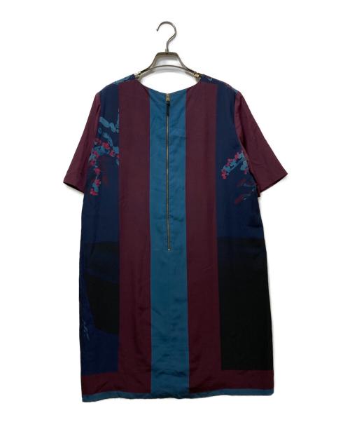 LOUIS VUITTON（ルイ ヴィトン）LOUIS VUITTON (ルイ ヴィトン) フラワープリントシルクワンピース ネイビー サイズ:40の古着・服飾アイテム