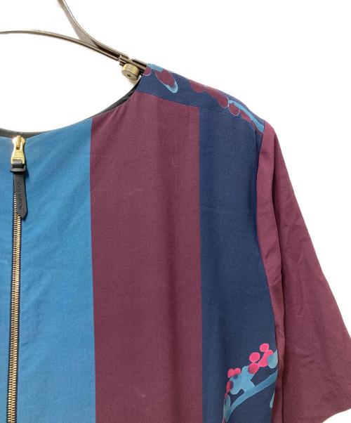 LOUIS VUITTON（ルイ ヴィトン）LOUIS VUITTON (ルイ ヴィトン) フラワープリントシルクワンピース ネイビー サイズ:40の古着・服飾アイテム