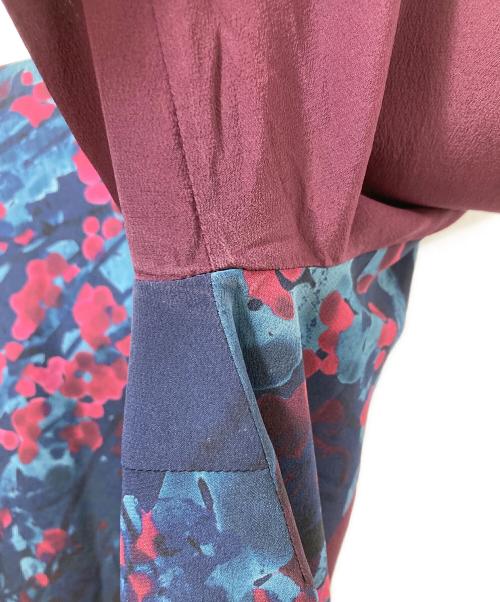 LOUIS VUITTON（ルイ ヴィトン）LOUIS VUITTON (ルイ ヴィトン) フラワープリントシルクワンピース ネイビー サイズ:40の古着・服飾アイテム