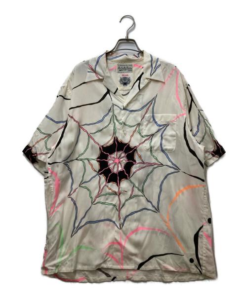 WACKO MARIA（ワコマリア）WACKO MARIA (ワコマリア) WOLF'S HEAD (ウルフズヘッド) スパイダーアロハシャツ ホワイト サイズ:Lの古着・服飾アイテム