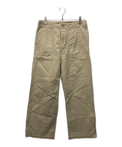 FRAMeWORK（フレームワーク）FRAMeWORK (フレームワーク) ミリタリースラブバックサテンベイカーパンツ ベージュ サイズ:36の古着・服飾アイテム