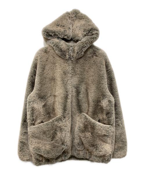 VEGANCODE（ヴィーガンコード）VEGANCODE (ヴィーガンコード) FAUX FUR ブルゾン グレー サイズ:UK10の古着・服飾アイテム