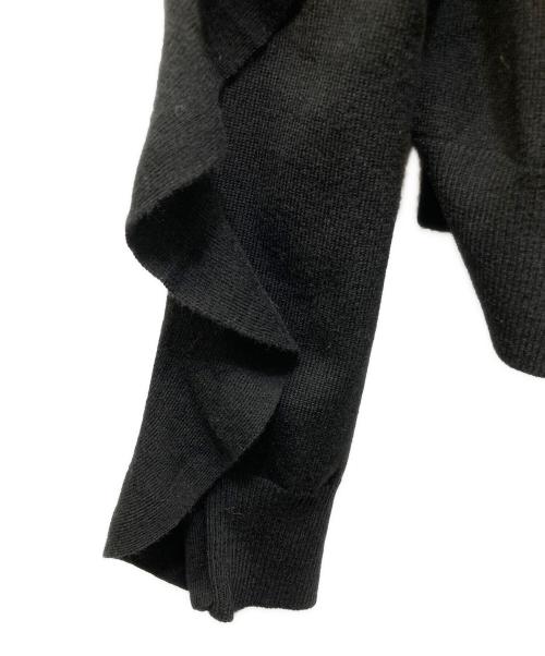 CLANE（クラネ）CLANE (クラネ) W FACE SHOULDER FRILL KNIT CARDIGAN ブラック サイズ:2の古着・服飾アイテム