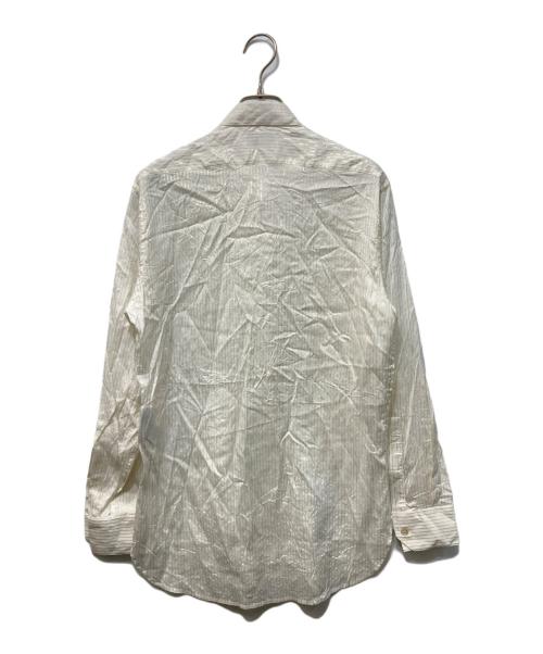 Saint Laurent Paris（サンローランパリ）Saint Laurent Paris (サンローランパリ) シルクストライプシャツ ベージュ サイズ:SIZE 36の古着・服飾アイテム
