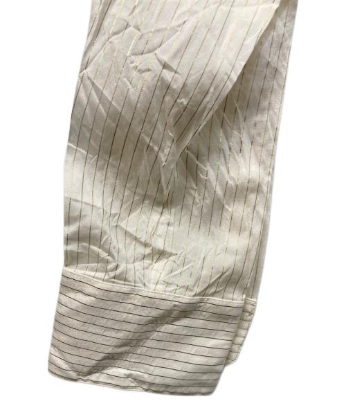 Saint Laurent Paris（サンローランパリ）Saint Laurent Paris (サンローランパリ) シルクストライプシャツ ベージュ サイズ:SIZE 36の古着・服飾アイテム