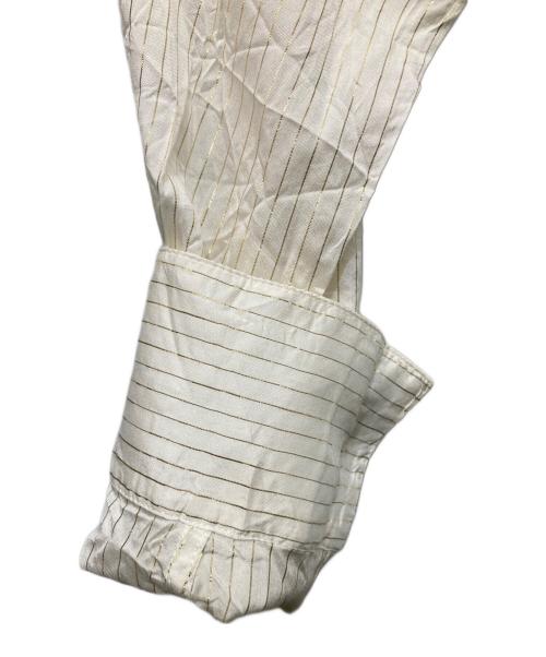 Saint Laurent Paris（サンローランパリ）Saint Laurent Paris (サンローランパリ) シルクストライプシャツ ベージュ サイズ:SIZE 36の古着・服飾アイテム