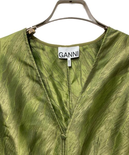 GANNI（ガニー）Ganni (ガニー) ジャガードワンピース オリーブ サイズ:34の古着・服飾アイテム