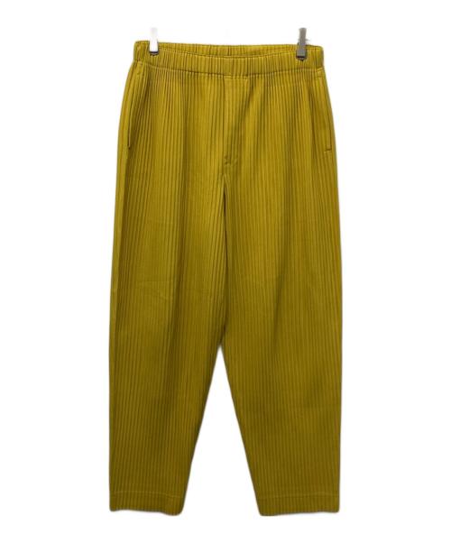 HOMME PLISSE ISSEY MIYAKE（オム プリッセ イッセイ ミヤケ）HOMME PLISSE ISSEY MIYAKE (オム プリッセ イッセイ ミヤケ) プリーツテーパードパンツ イエロー サイズ:3の古着・服飾アイテム