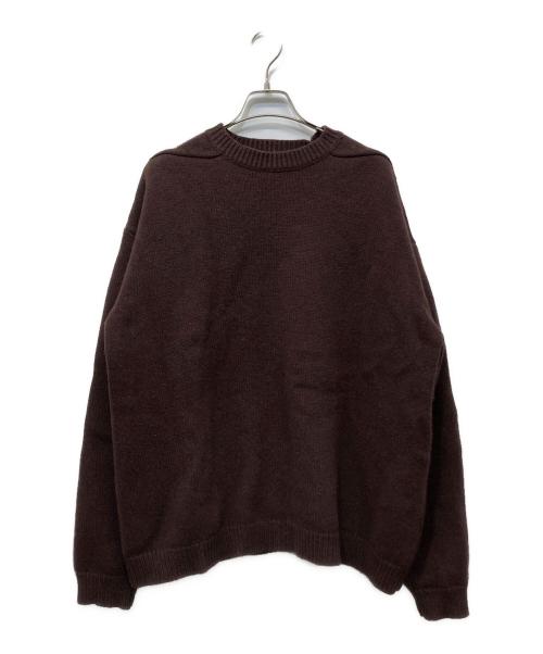 STUDIO NICHOLSON（スタジオ ニコルソン）STUDIO NICHOLSON (スタジオ ニコルソン) HEMYL ENGLISH LAMBSWOOL クルーネックニット ブラウン サイズ:Sの古着・服飾アイテム