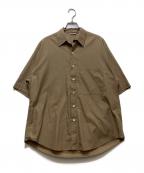 AURALEEオーラリー）の古着「WASHD FINX TWILL HALF SLEEVED BIG SHIRTS」｜ブラウン