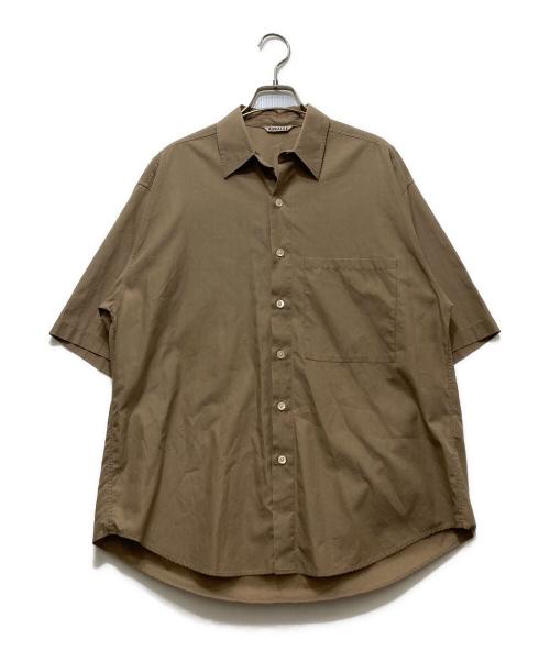 AURALEE（オーラリー）AURALEE (オーラリー) WASHD FINX TWILL HALF SLEEVED BIG SHIRTS ブラウン サイズ:3の古着・服飾アイテム