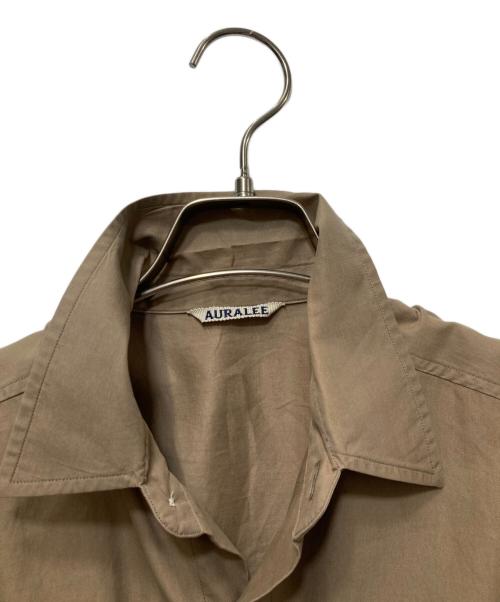 AURALEE（オーラリー）AURALEE (オーラリー) WASHD FINX TWILL HALF SLEEVED BIG SHIRTS ブラウン サイズ:3の古着・服飾アイテム