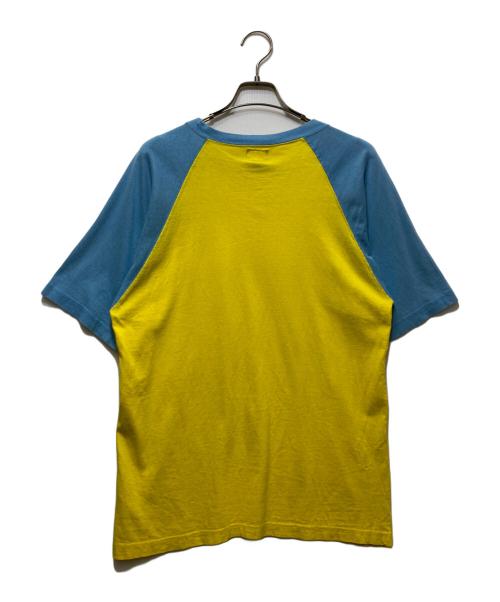 stussy（ステューシー）stussy (ステューシー) ラグランTEE ブルー×イエロー サイズ:Mの古着・服飾アイテム