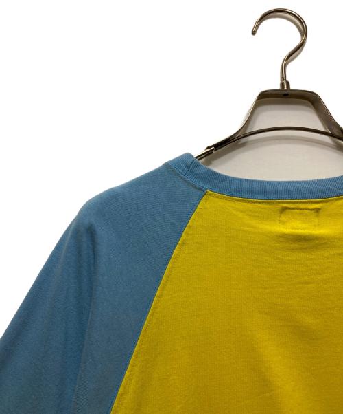 stussy（ステューシー）stussy (ステューシー) ラグランTEE ブルー×イエロー サイズ:Mの古着・服飾アイテム