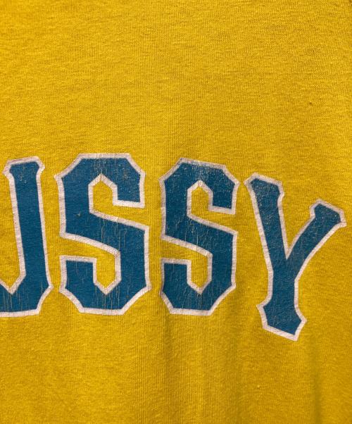 stussy（ステューシー）stussy (ステューシー) ラグランTEE ブルー×イエロー サイズ:Mの古着・服飾アイテム
