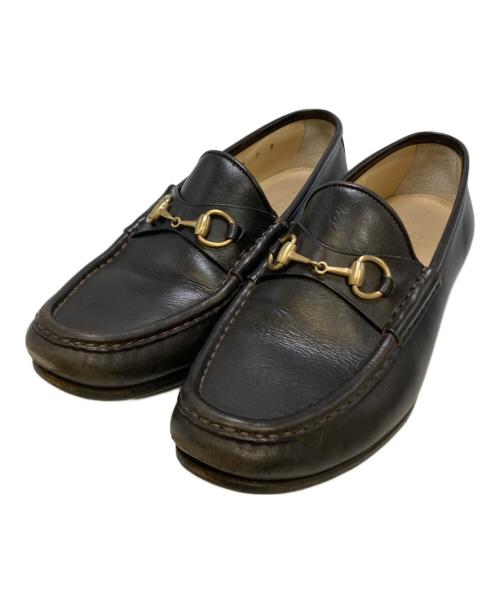 GUCCI（グッチ）GUCCI (グッチ) ビットローファー ブラウン サイズ:7Bの古着・服飾アイテム