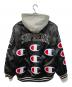 Supreme (シュプリーム) Champion (チャンピオン) Hooded Satin Varsity Jacket ブラック サイズ:M：18000円
