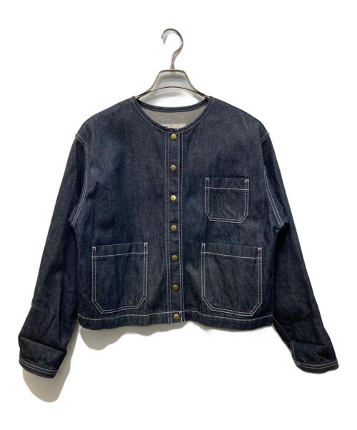 Traditional Weatherwear（トラディショナルウェザーウェア）Traditional Weatherwear (トラディショナルウェザーウェア) ARKLEY ノーカラーデニムジャケット インディゴ サイズ:SIZE 32の古着・服飾アイテム