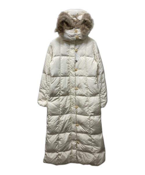 Max Mara WEEK END LINE（マックスマーラ ウイークエンドライン）MAX MARA WEEK END LINE (マックスマーラ ウイークエンドライン) ファー付ロングダウンコート アイボリー サイズ:38 未使用品の古着・服飾アイテム
