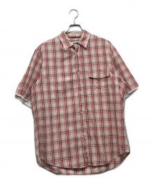 stussy（ステューシー）の古着「OLD S/Sチェックシャツ」｜ベージュ×ピンク