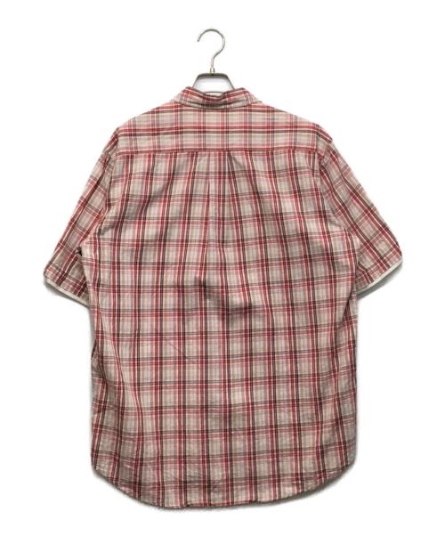 stussy（ステューシー）stussy (ステューシー) OLD S/Sチェックシャツ ベージュ×ピンク サイズ:Mの古着・服飾アイテム