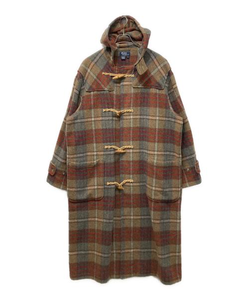 POLO RALPH LAUREN（ポロ・ラルフローレン）POLO RALPH LAUREN (ポロ・ラルフローレン) チェックダッフルコート ブラウン サイズ:Lの古着・服飾アイテム