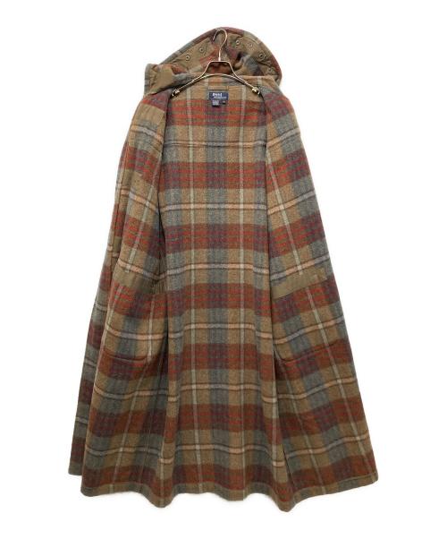 POLO RALPH LAUREN（ポロ・ラルフローレン）POLO RALPH LAUREN (ポロ・ラルフローレン) チェックダッフルコート ブラウン サイズ:Lの古着・服飾アイテム