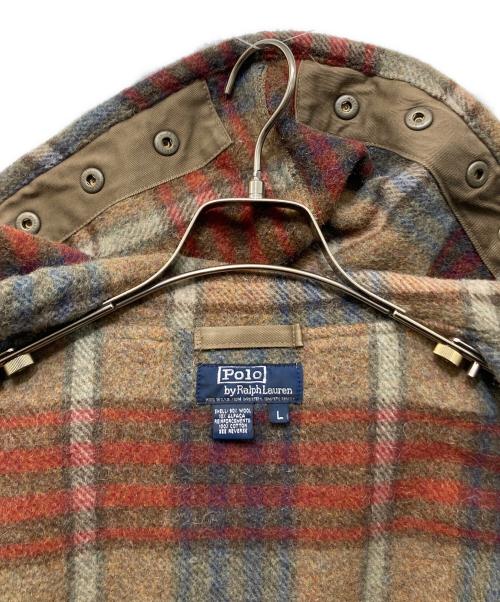 POLO RALPH LAUREN（ポロ・ラルフローレン）POLO RALPH LAUREN (ポロ・ラルフローレン) チェックダッフルコート ブラウン サイズ:Lの古着・服飾アイテム