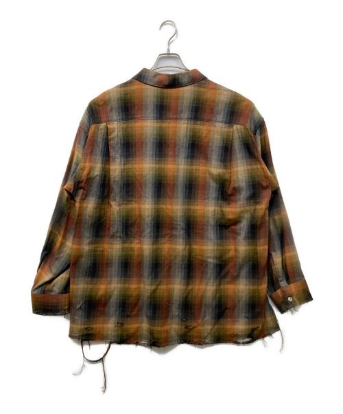 ANCELLM（アンセルム）ANCELLM (アンセルム) R/C CHECK CRASH LS SHIRT ブラウン サイズ:2の古着・服飾アイテム