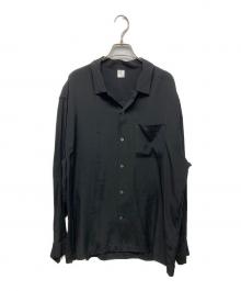 FRONT 11201（フロント 11201）の古着「Original Black Open Collar Rayon Shirt」｜ブラック