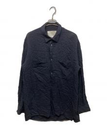 STUDIO NICHOLSON（スタジオ ニコルソン）の古着「シアサッカーストライプシャツ」｜ネイビー