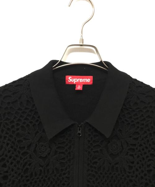 SUPREME（シュプリーム）Supreme (シュプリーム) Crochet Zip Up Cardigan ブラック サイズ:XLの古着・服飾アイテム