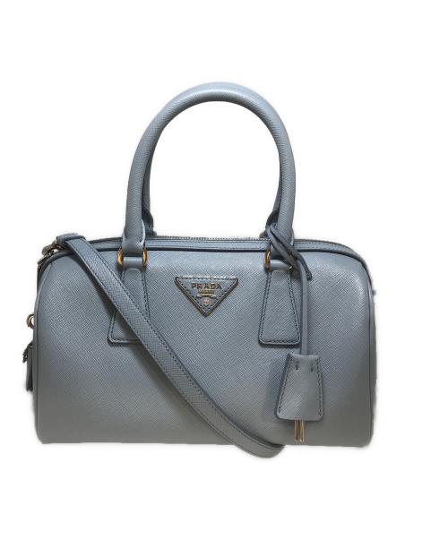 PRADA（プラダ）PRADA (プラダ) サフィアーノ 2WAYミニボストンバッグ ブルーの古着・服飾アイテム