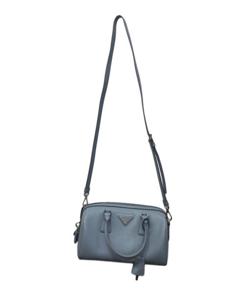 PRADA（プラダ）PRADA (プラダ) サフィアーノ 2WAYミニボストンバッグ ブルーの古着・服飾アイテム