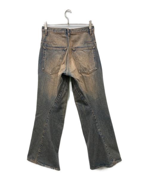 NVRFRGT（ネヴァーフォーゲット）NVRFRGT (ネヴァーフォーゲット) 3D Twisted Jeans オレンジ×インディゴ サイズ:1の古着・服飾アイテム