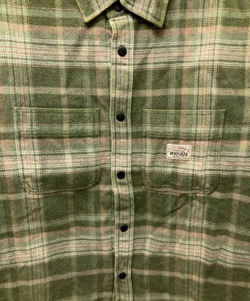 stussy（ステューシー）stussy (ステューシー) チェックキルティングシャツジャケット グリーン サイズ:Ｍの古着・服飾アイテム