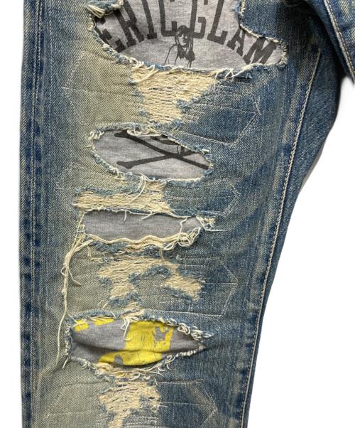 Hysteric Glamour（ヒステリックグラマー）Hysteric Glamour (ヒステリックグラマー) CPR加工リペアクラッシュスタッズデニム インディゴ サイズ:32の古着・服飾アイテム