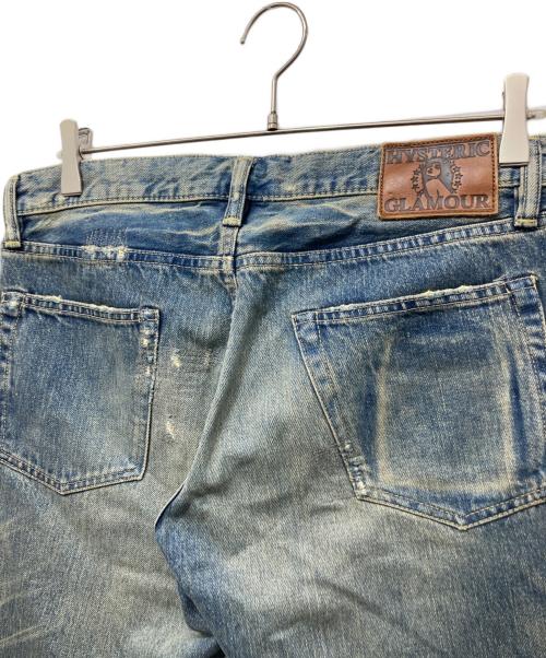 Hysteric Glamour（ヒステリックグラマー）Hysteric Glamour (ヒステリックグラマー) CPR加工リペアクラッシュスタッズデニム インディゴ サイズ:32の古着・服飾アイテム