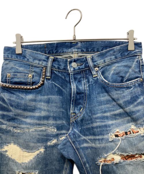 Hysteric Glamour（ヒステリックグラマー）Hysteric Glamour (ヒステリックグラマー) VSR加工 ポケットスタッズデニムパンツ インディゴ サイズ:30の古着・服飾アイテム