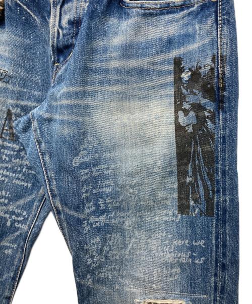 Hysteric Glamour（ヒステリックグラマー）Hysteric Glamour (ヒステリックグラマー) NIRVANA パッチデニムパンツ インディゴ サイズ:30の古着・服飾アイテム