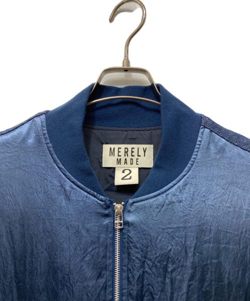 MERELY MADE（メアリーメイド）MERELY MADE (メアリーメイド) 切替ジップジャケット ブルー サイズ:2の古着・服飾アイテム