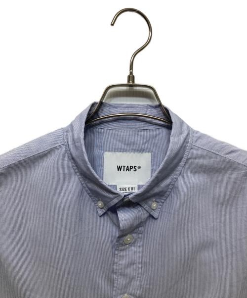 WTAPS（ダブルタップス）WTAPS (ダブルタップス) COLLMAX ストライプシャツ ブルー サイズ:01の古着・服飾アイテム