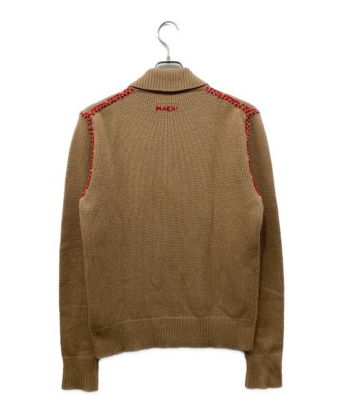 MARNI（マルニ）MARNI (マルニ) ウールカシミヤニットポロ ブラウン サイズ:48の古着・服飾アイテム