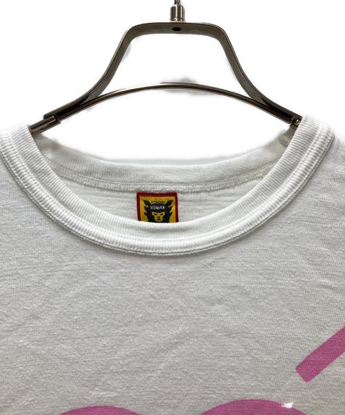 HUMAN MADE（ヒューマンメイド）HUMAN MADE (ヒューマンメイド) ハートプリントTシャツ ホワイト×ピンク サイズ:XLの古着・服飾アイテム
