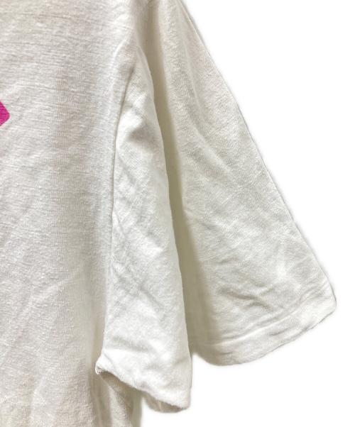HUMAN MADE（ヒューマンメイド）HUMAN MADE (ヒューマンメイド) ハートプリントTシャツ ホワイト×ピンク サイズ:XLの古着・服飾アイテム