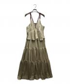 saharaサハラ）の古着「2way T-Strap Tiered Dress」｜ベージュ